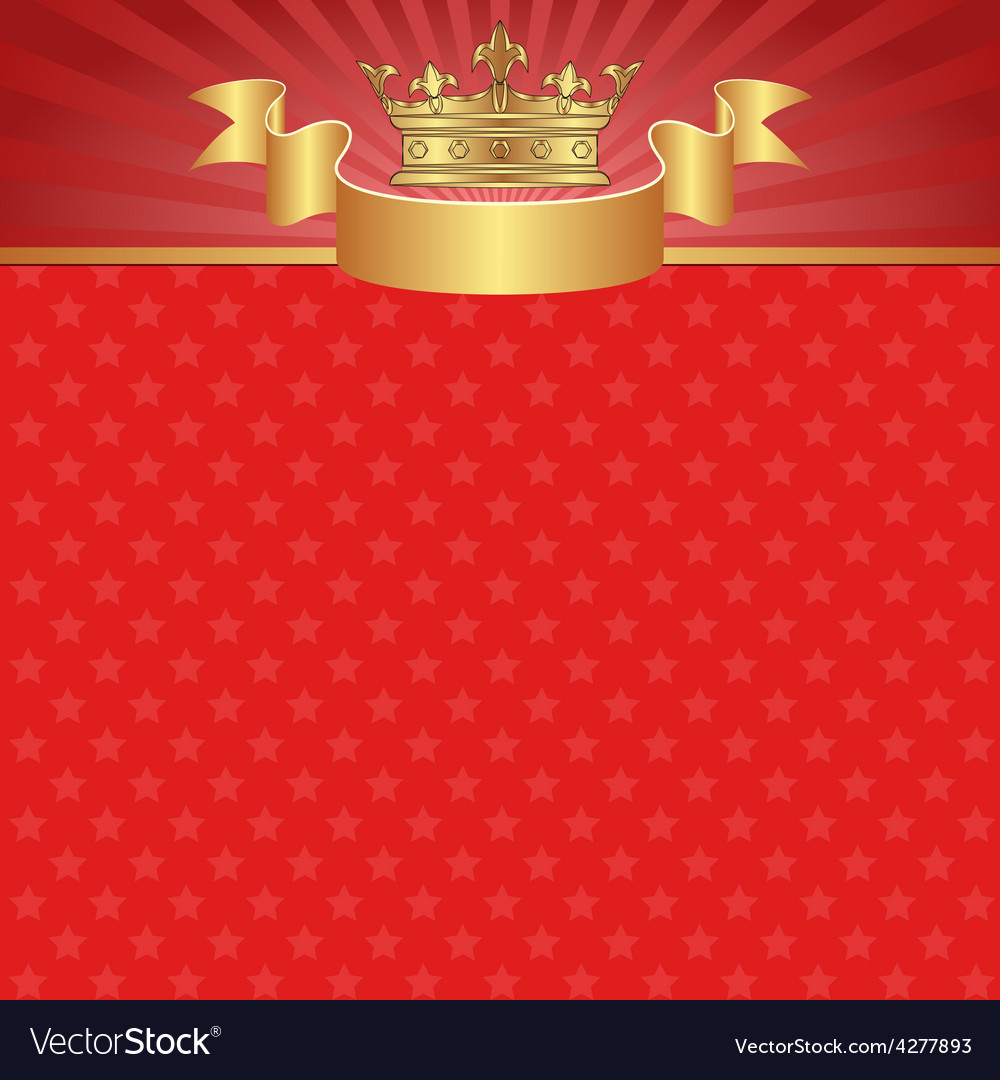 Free Vector  Royal crown background with red ribbon