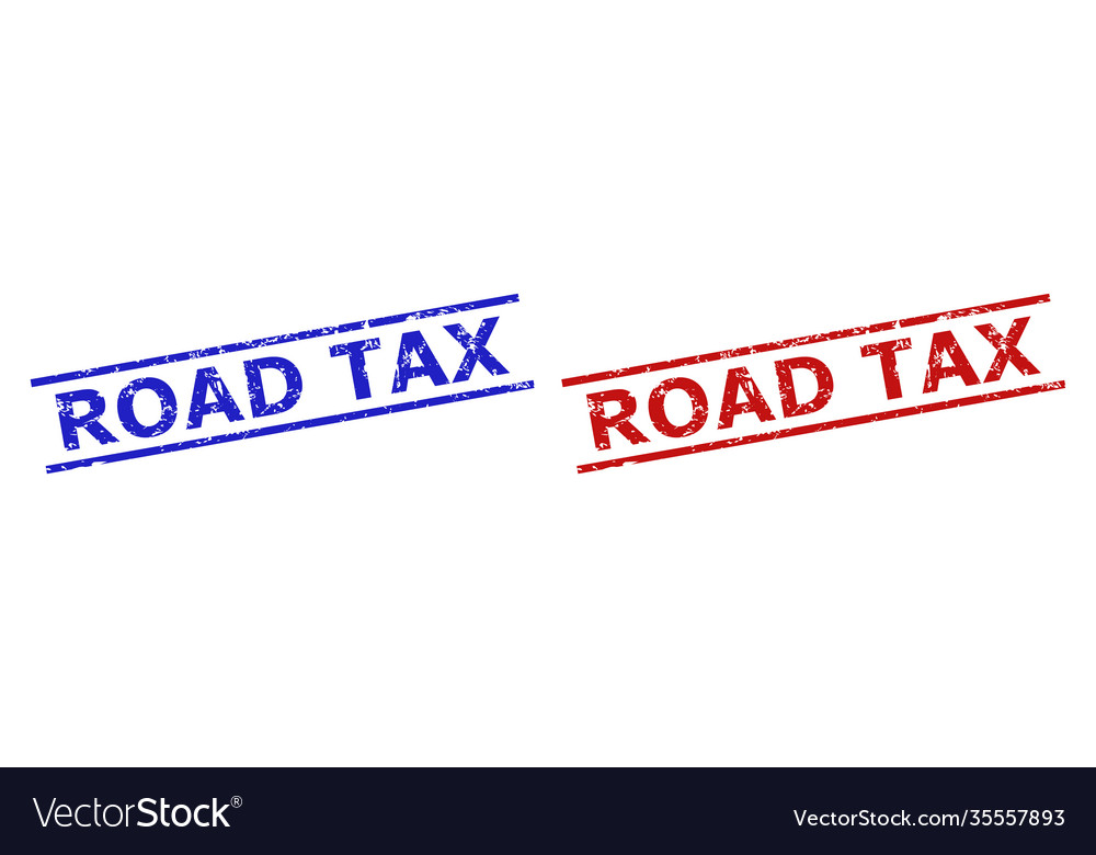 Road tax stamps with corroded surface and parallel