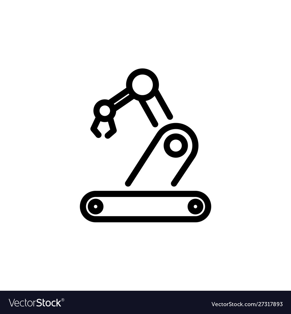 Robotics icon simple flat style outline vector image Robotics icon simple flat style outline