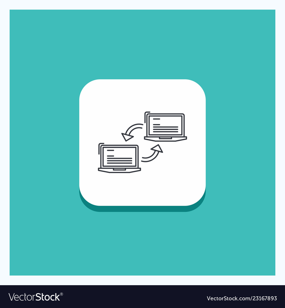 Round button for computer connection link network vector image Round button for computer connection link network