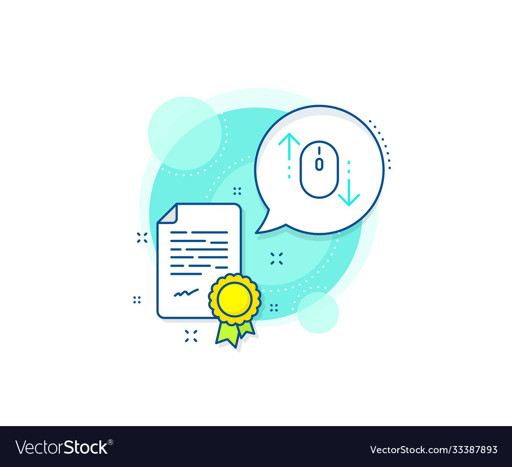 Scroll down mouse line icon scrolling screen sign Vector Image Scroll down mouse line icon scrolling screen sign
