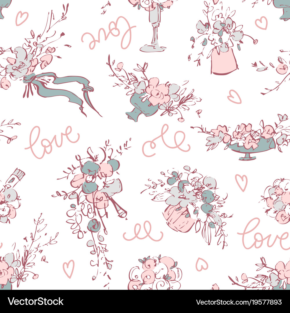 Seamless pattern modern botanical Royalty Free Vector Image