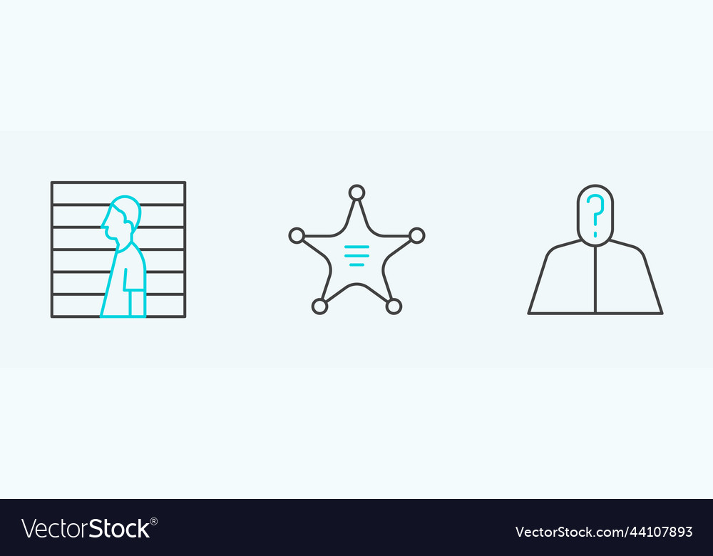 Set line anonymous with question mark suspect vector image Set line anonymous with question mark suspect