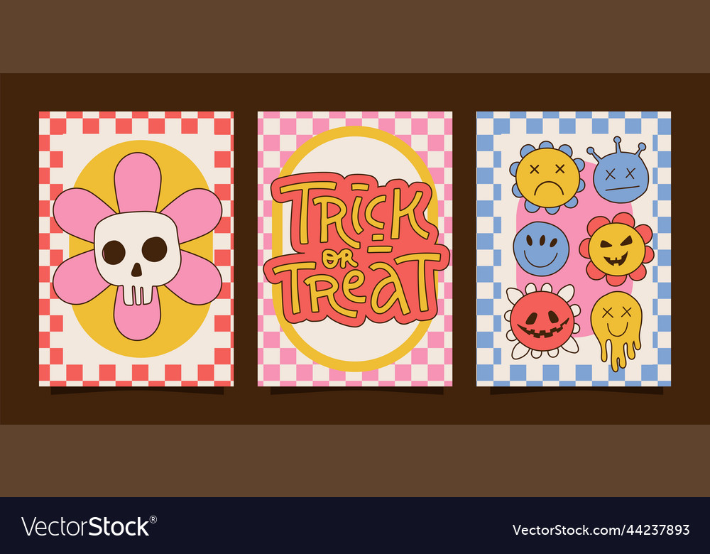 Set von halloween a4 Plakate und Banner Hippie