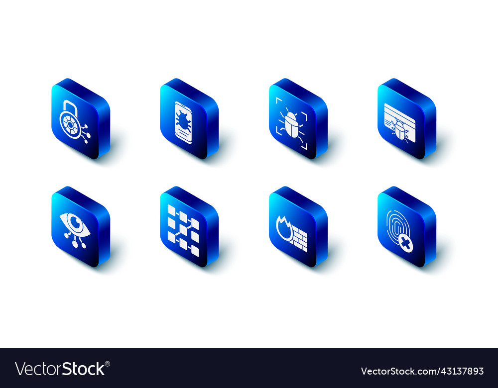 Set system bug on mobile in credit card vector image Set system bug on mobile in credit card