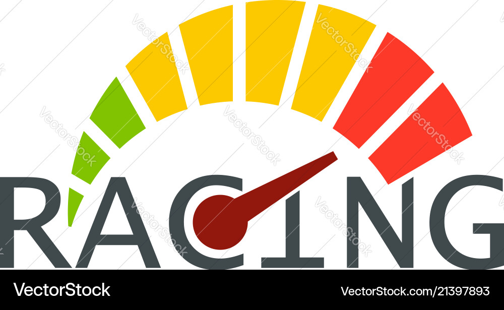 Speedometer logo flat style Royalty Free Vector Image