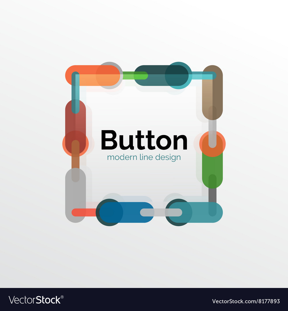 Thin line design geometric button flat