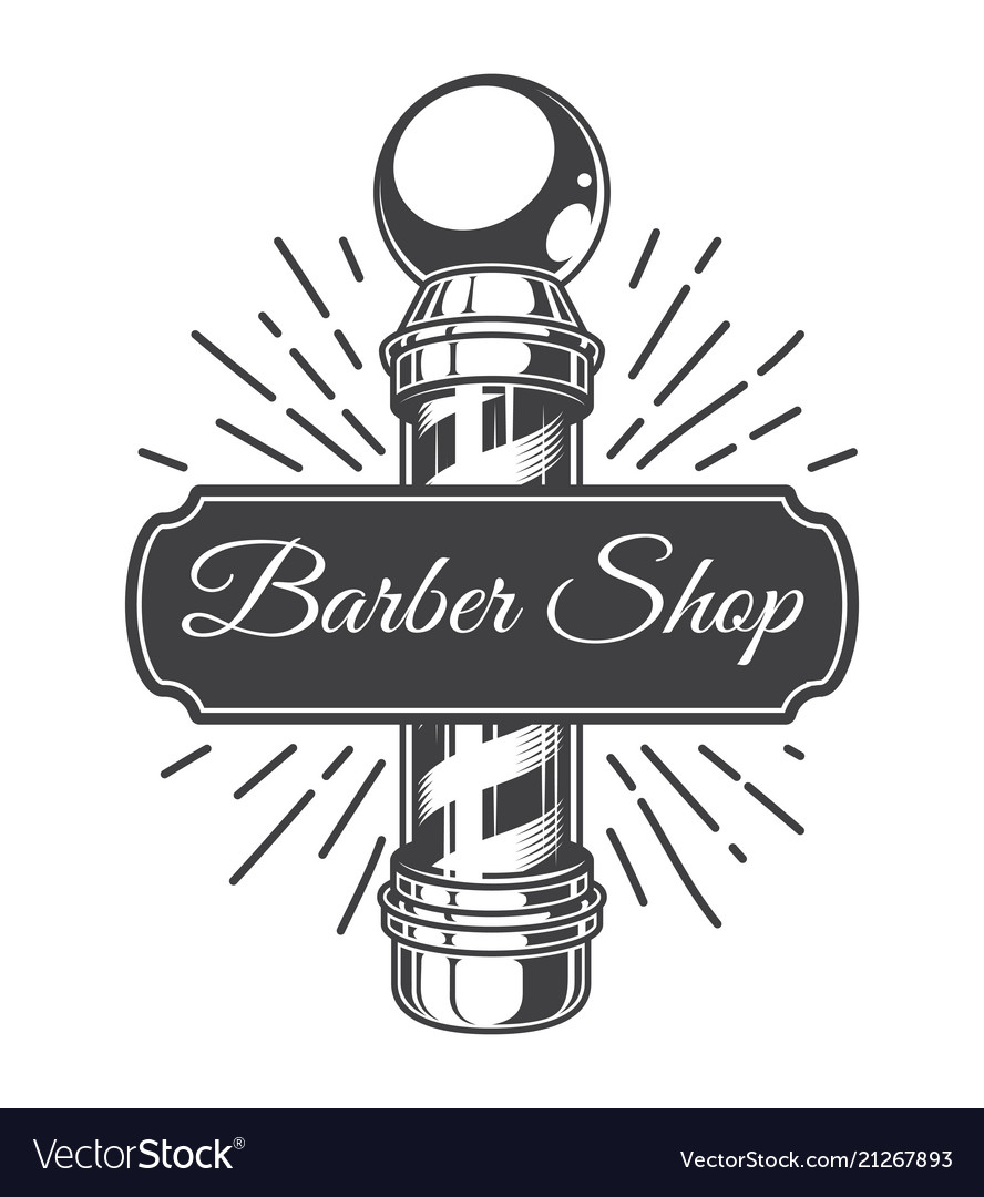 Vintage Hairdresser Salon Monochrome Logo Vector Image