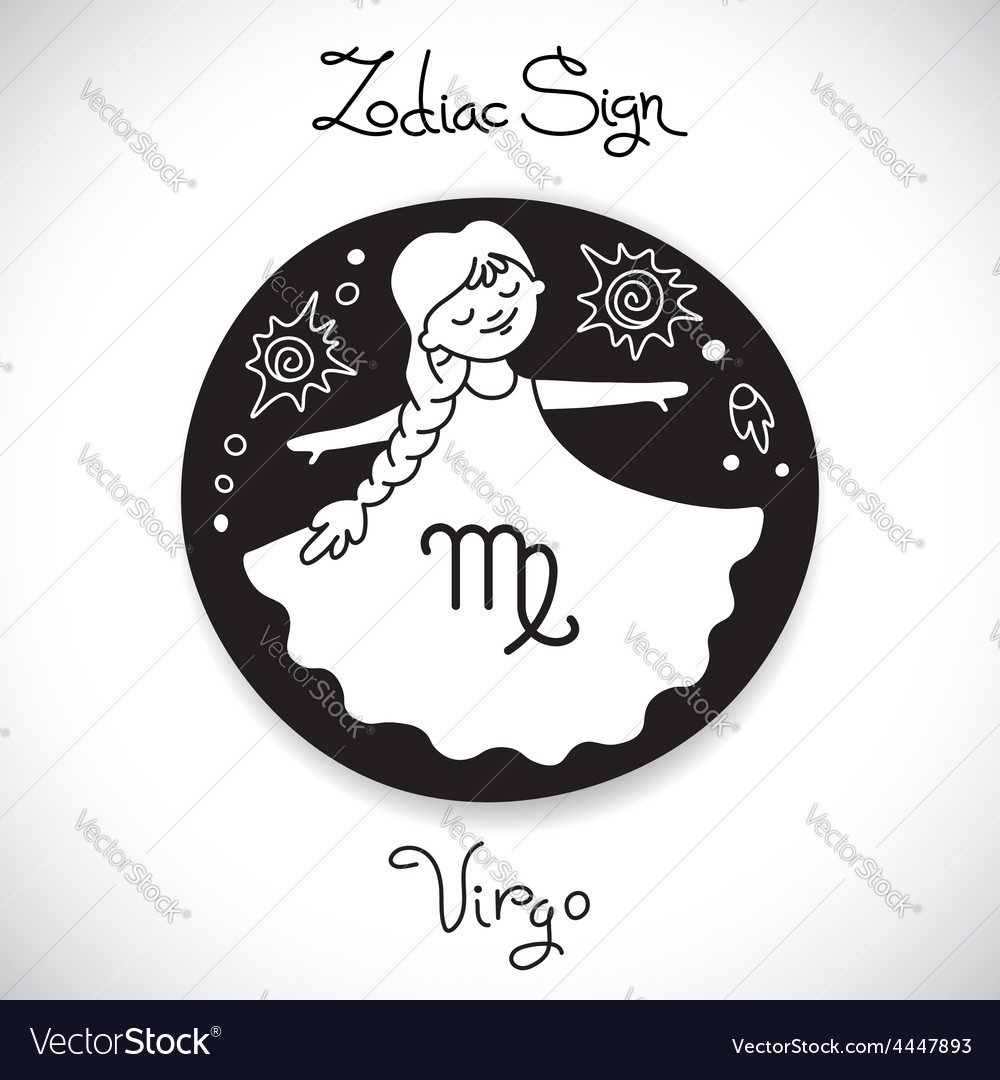 Virgo zodiac sign of horoscope circle emblem