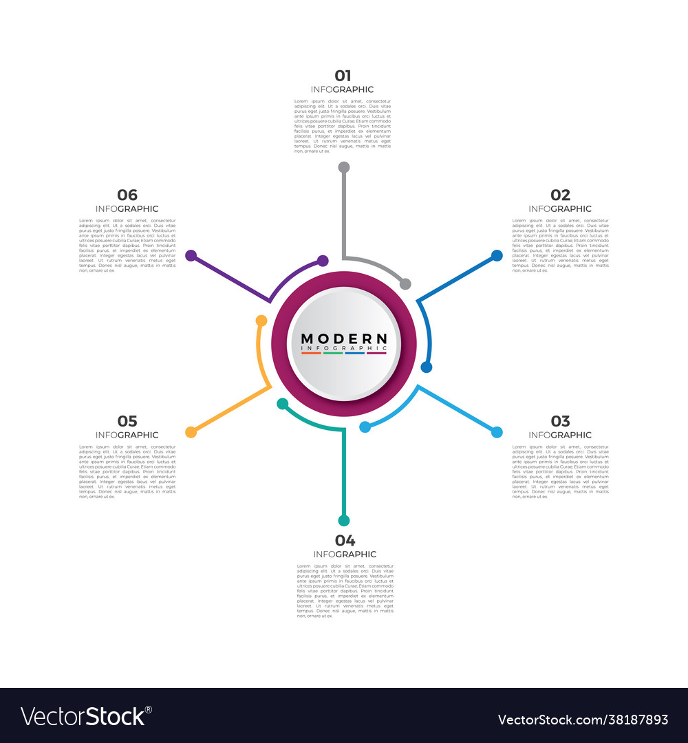 Workflow infographic template with thin style