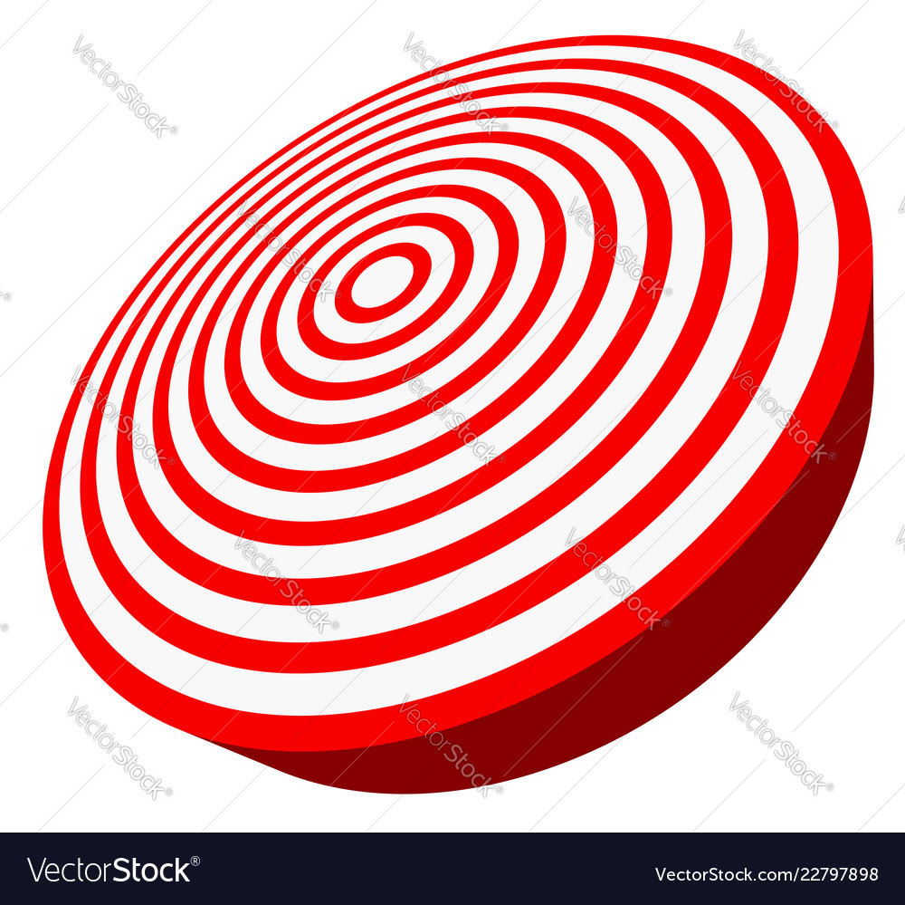 3d red target isolated on white objective vector image 3d red target isolated on white objective
