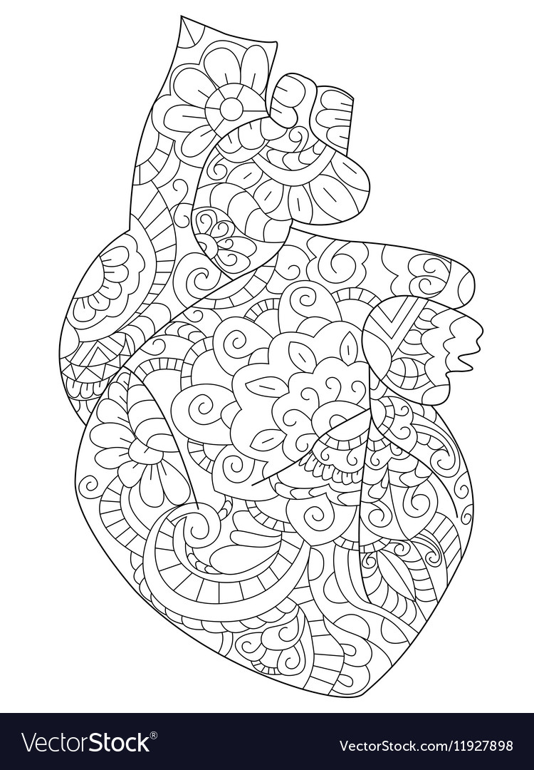 heart coloring book pages