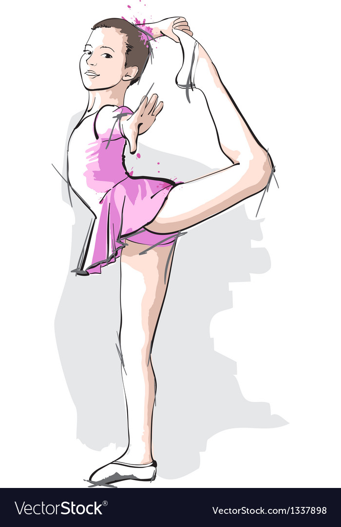 ballerina little girl in a pink dress and pointe vector image