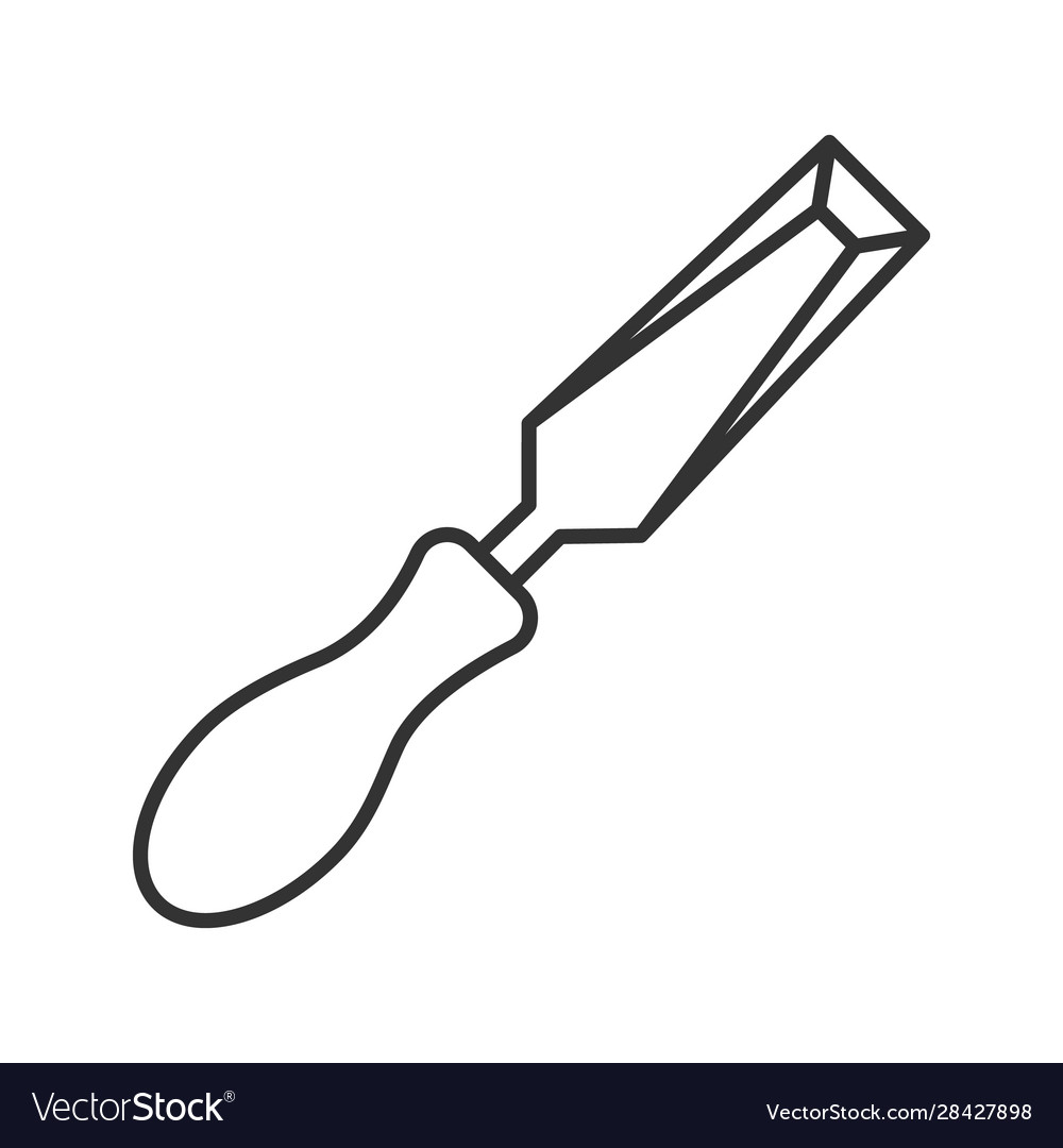 Chisel Tool Icon - Linear Style