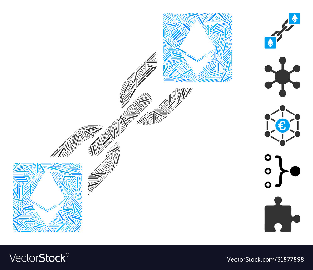 Dash mosaic ethereum blockchain icon vector image Dash mosaic ethereum blockchain icon