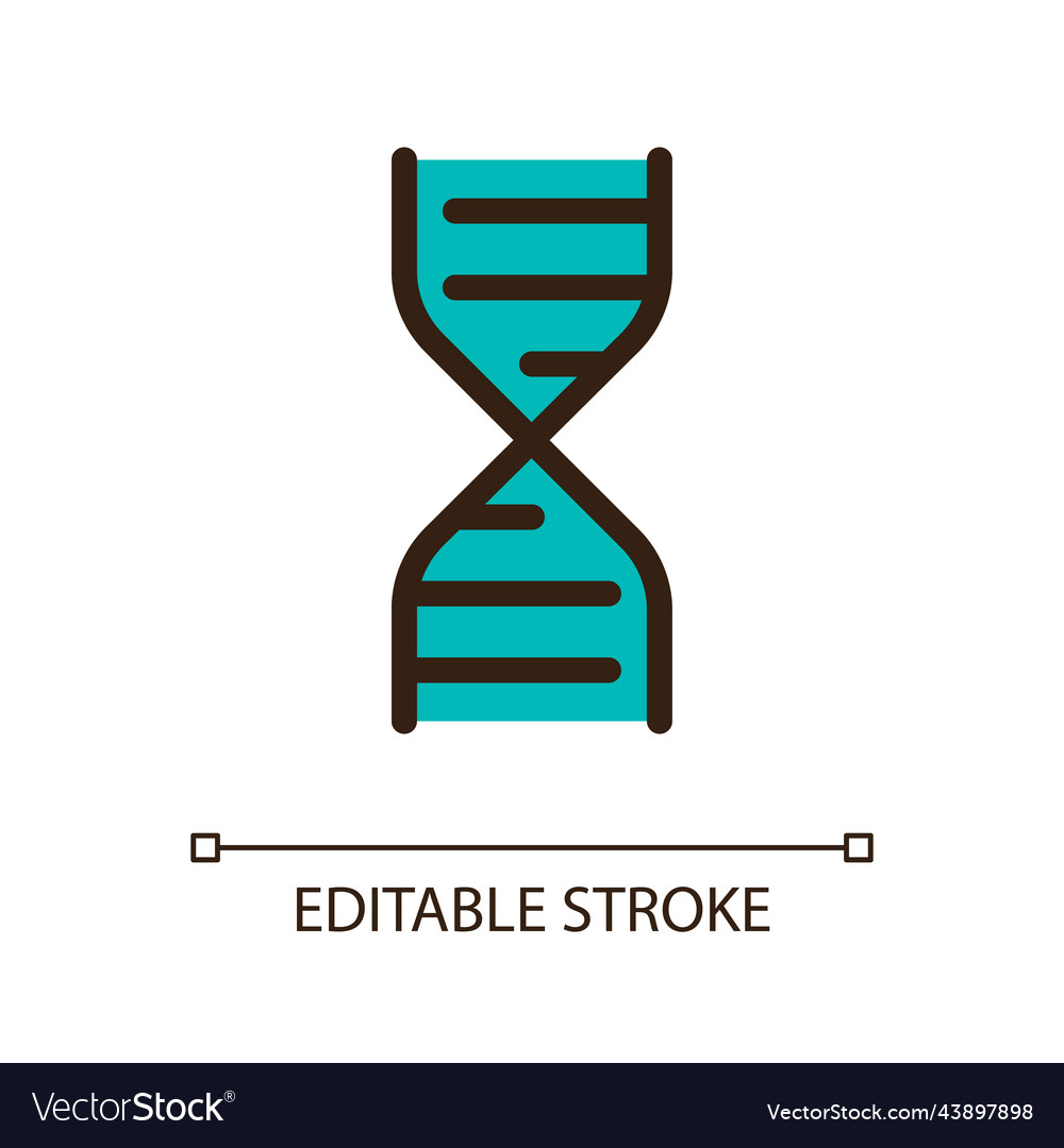 Dna structure pixel perfect rgb color ui icon vector image Dna structure pixel perfect rgb color ui icon
