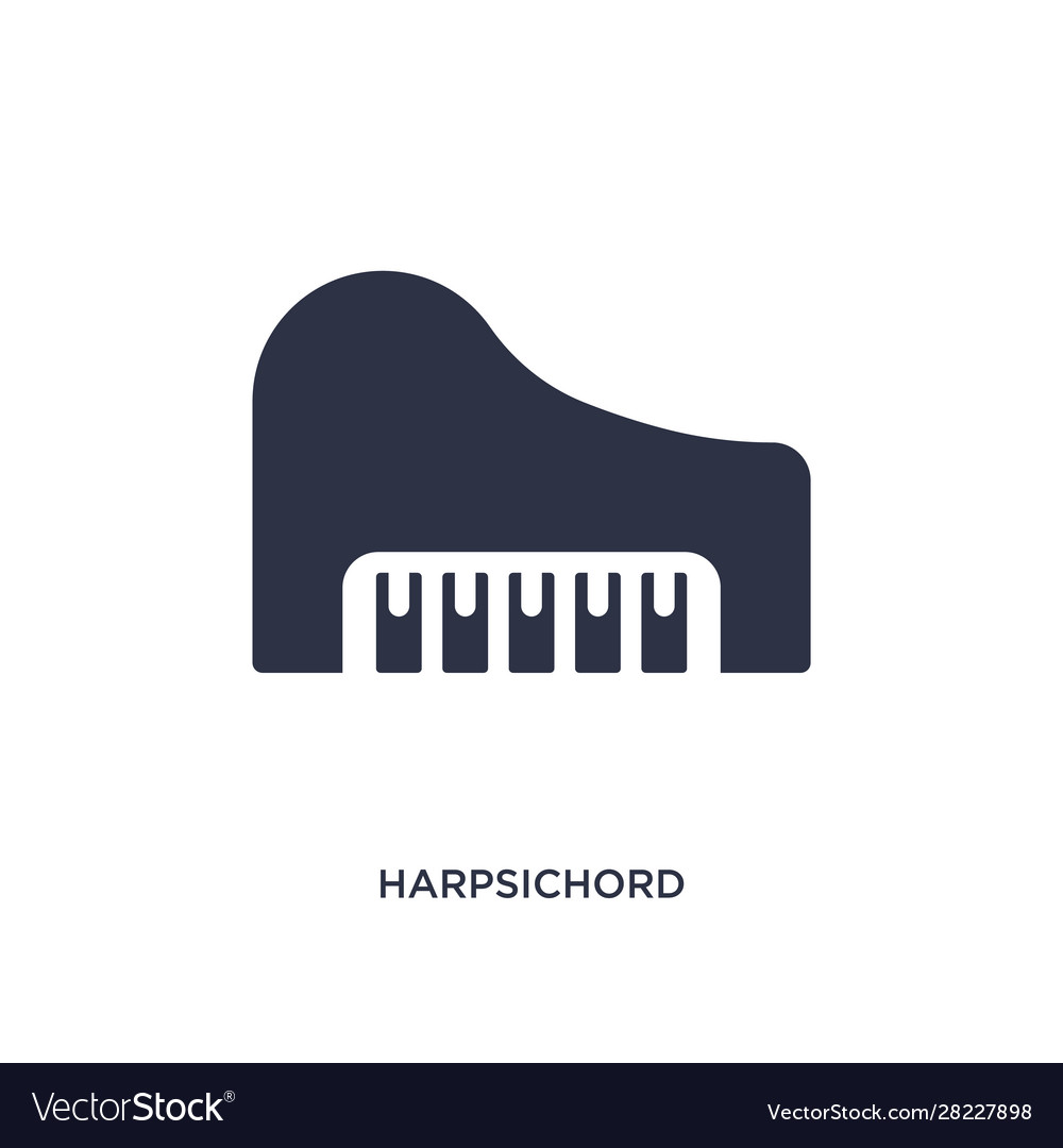 Harpsichord icon on white background simple