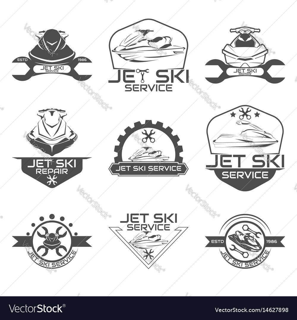 Jet Ski and Scooter Logo Set