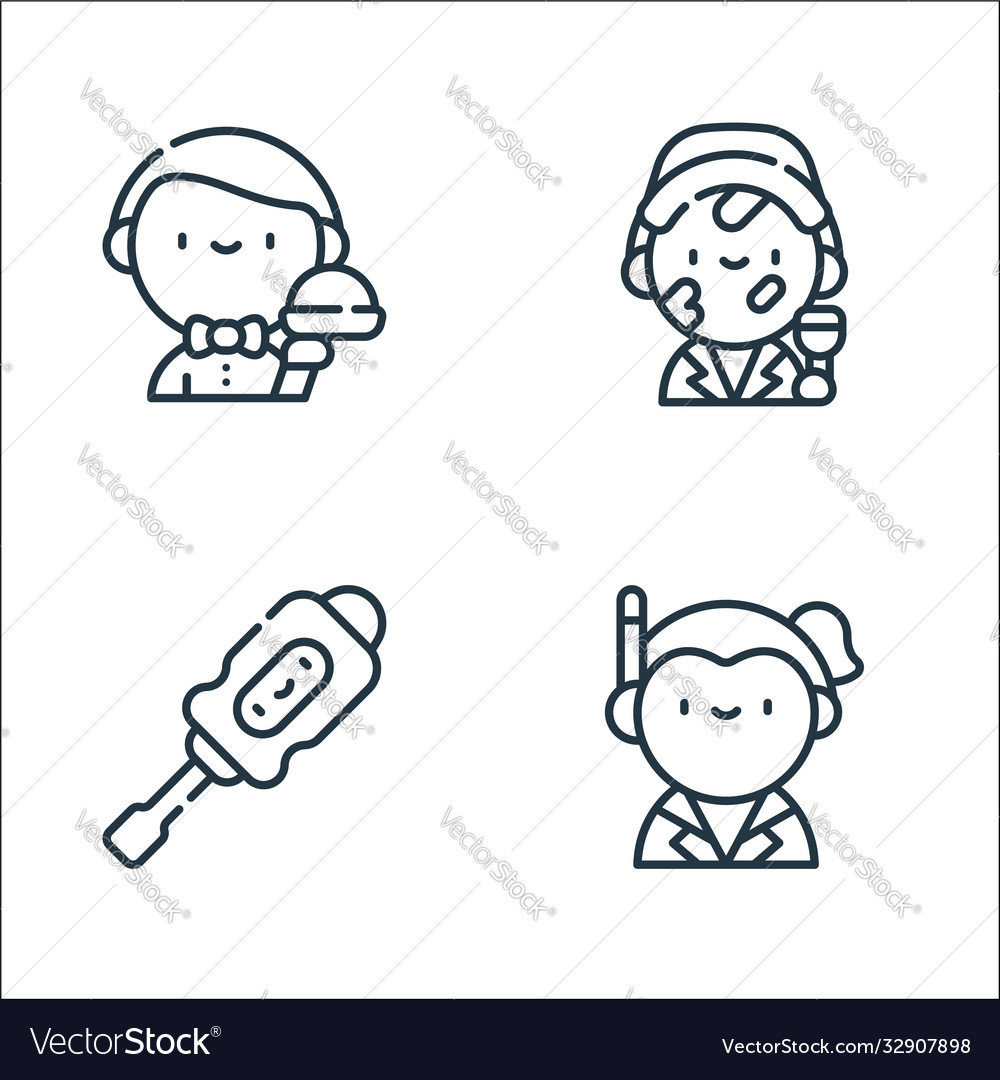 Labour day line icons linear set quality