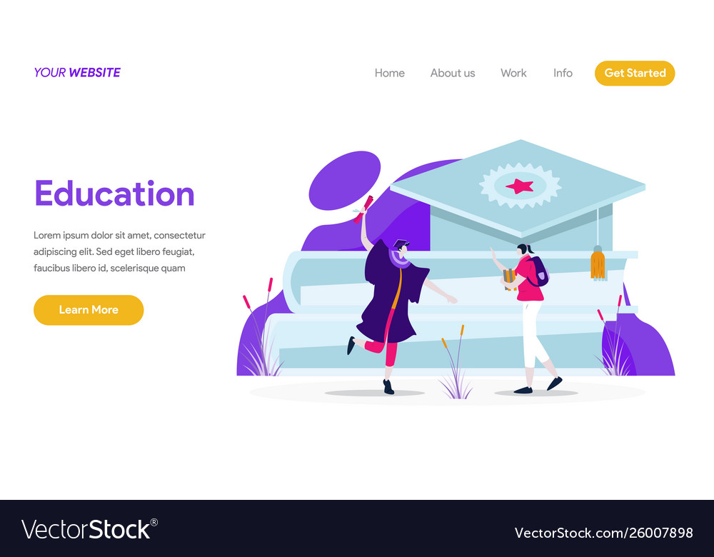 Landing page template education concept Royalty Free Vector Landing page template education concept Royalty Free Vector