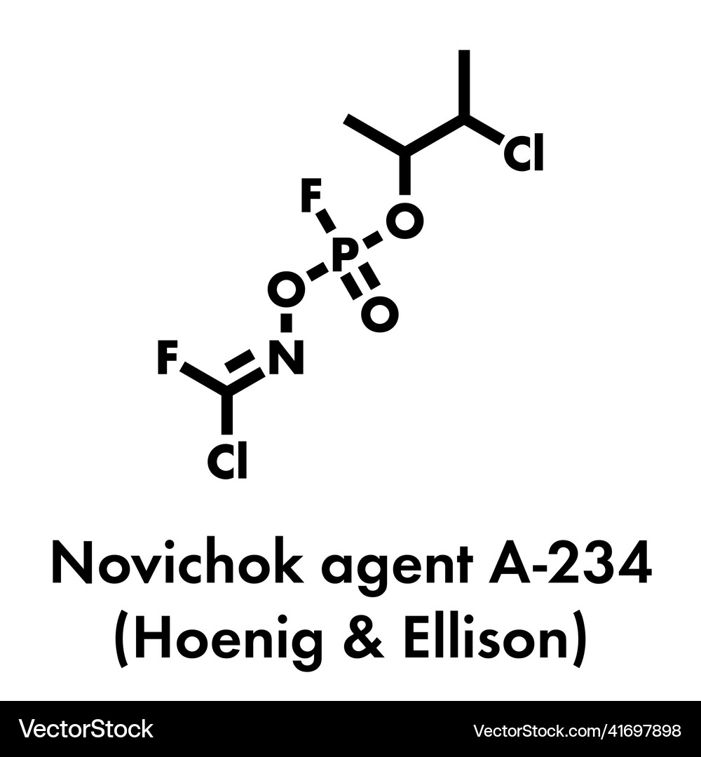 Novichok agent a-234 molecule chemical structure Vector Image