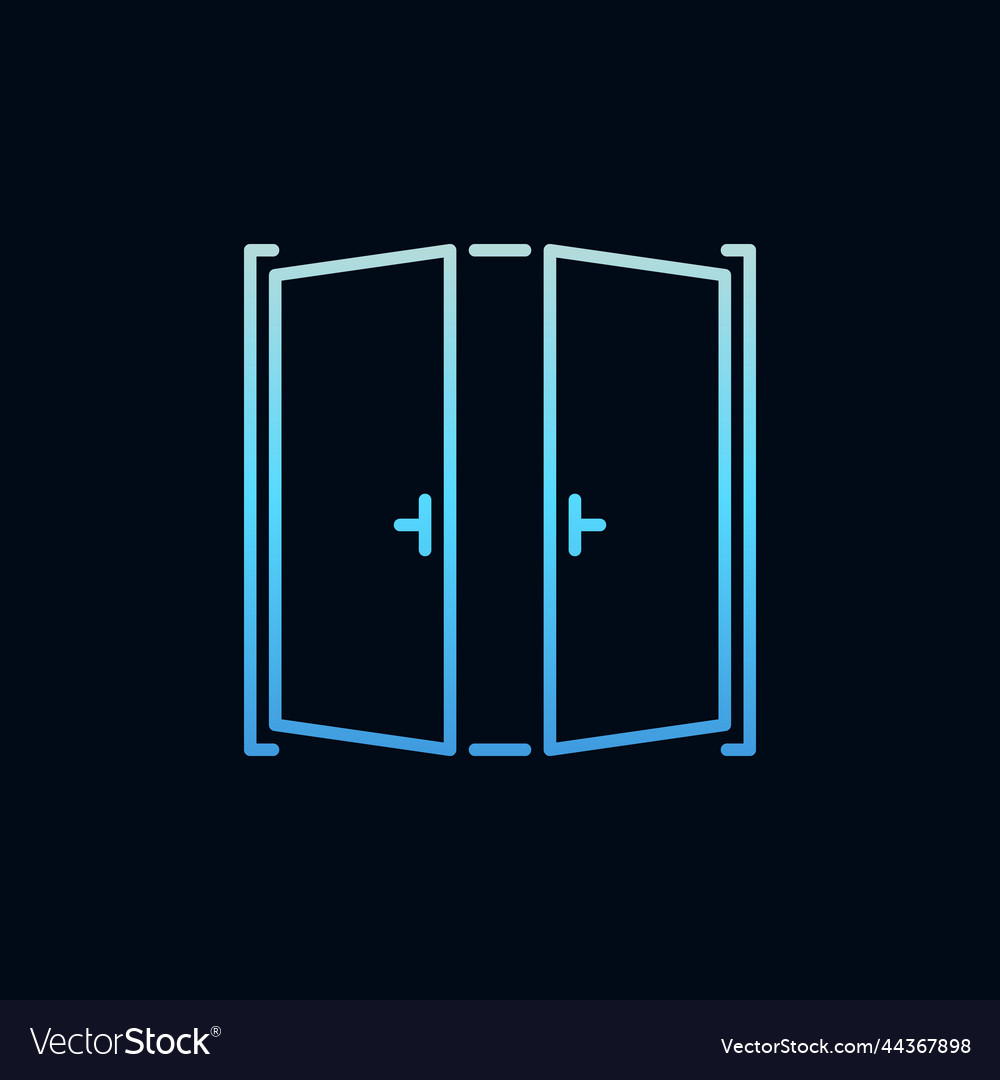 Offene Türen Konzept bunte dünne Linie Icon