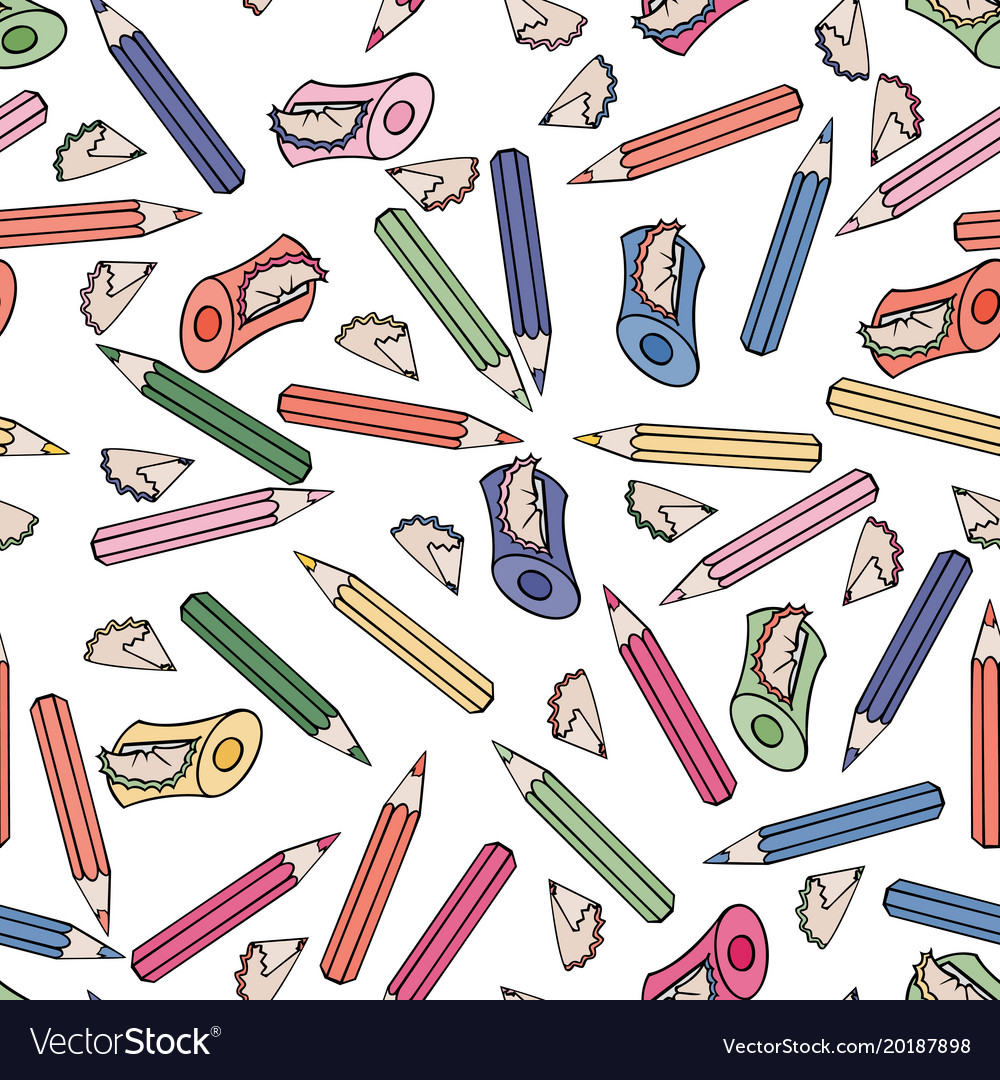 Pencil sharpener seamless pattern background