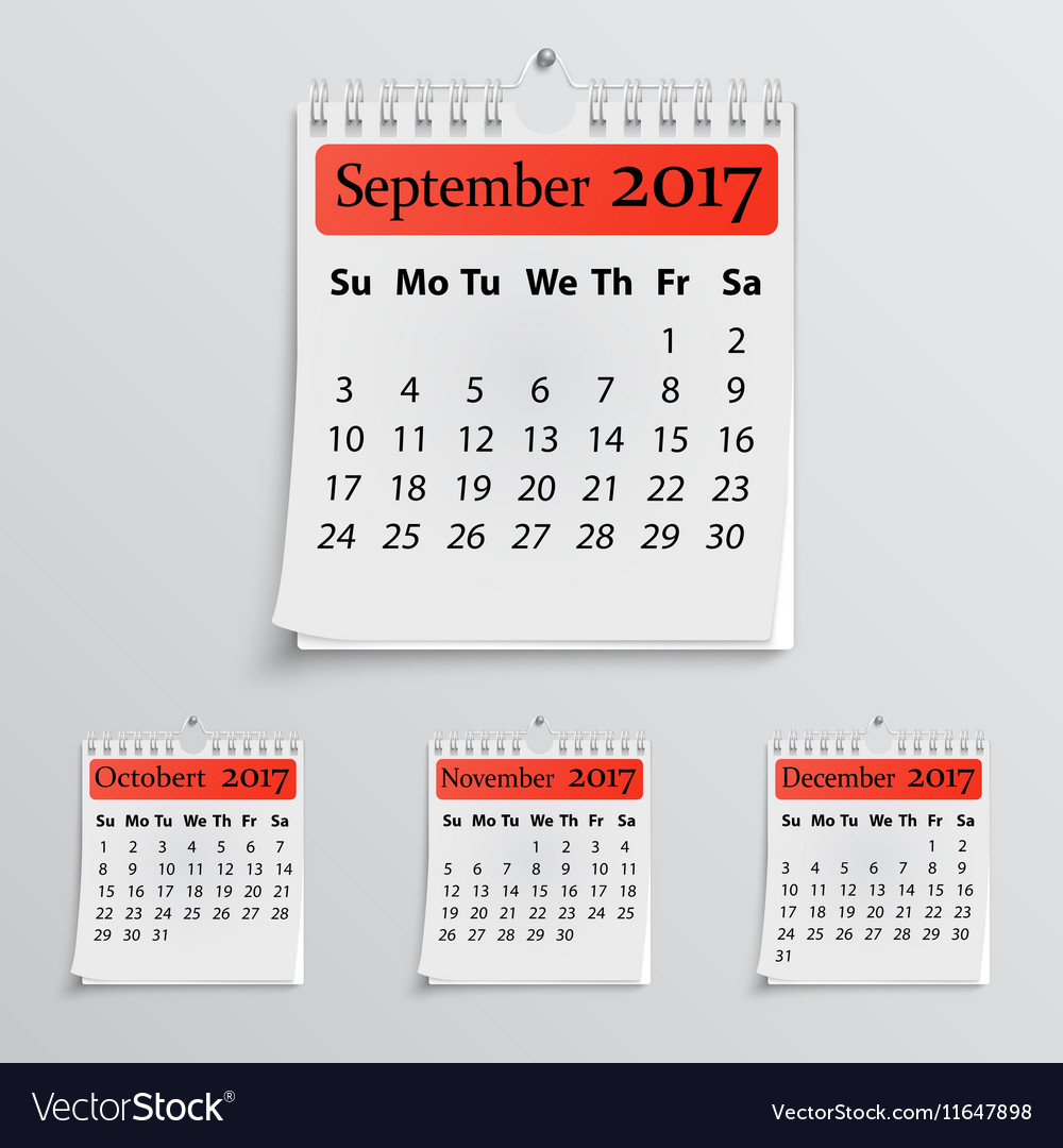 Realistic Wall Calendar With Spring Royalty Free Vector