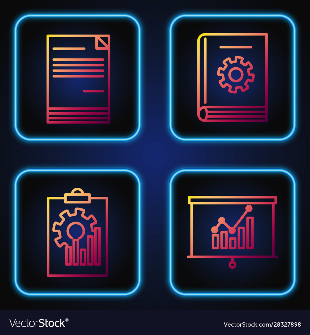 Set line board with graph chart clipboard vector image Set line board with graph chart clipboard