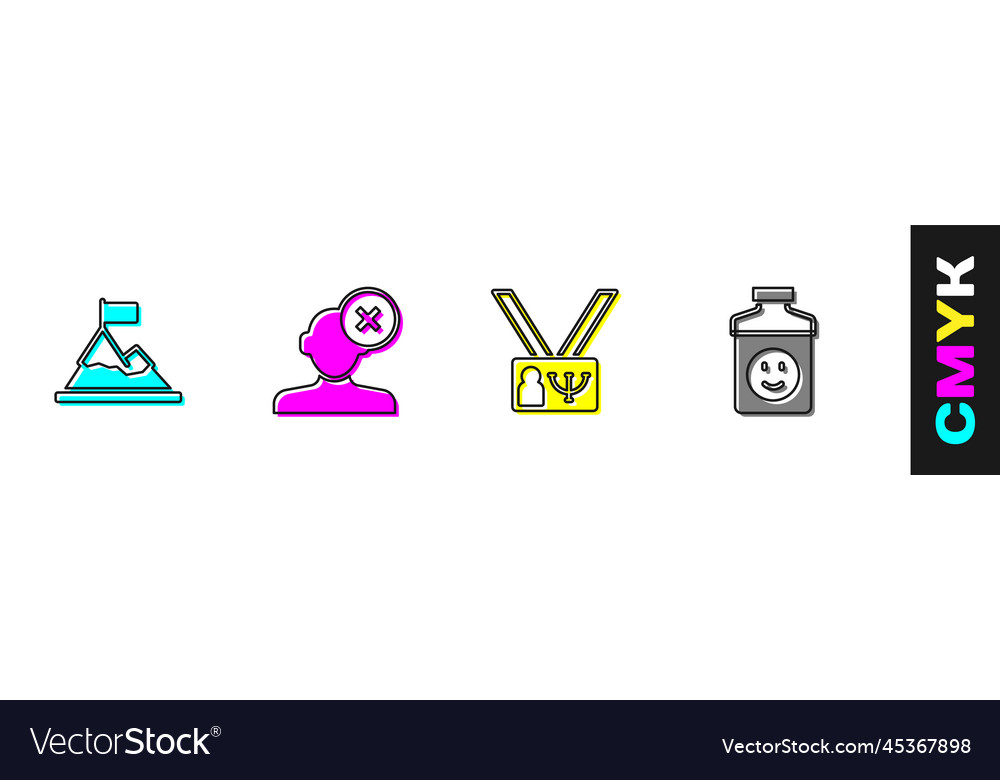 Set mountains with flag on top solution problem
