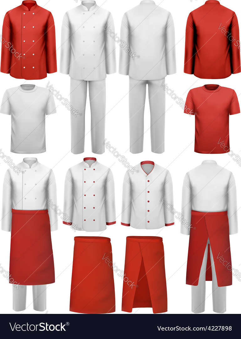 Set of cook clothing - aprons uniforms Royalty Free Vector