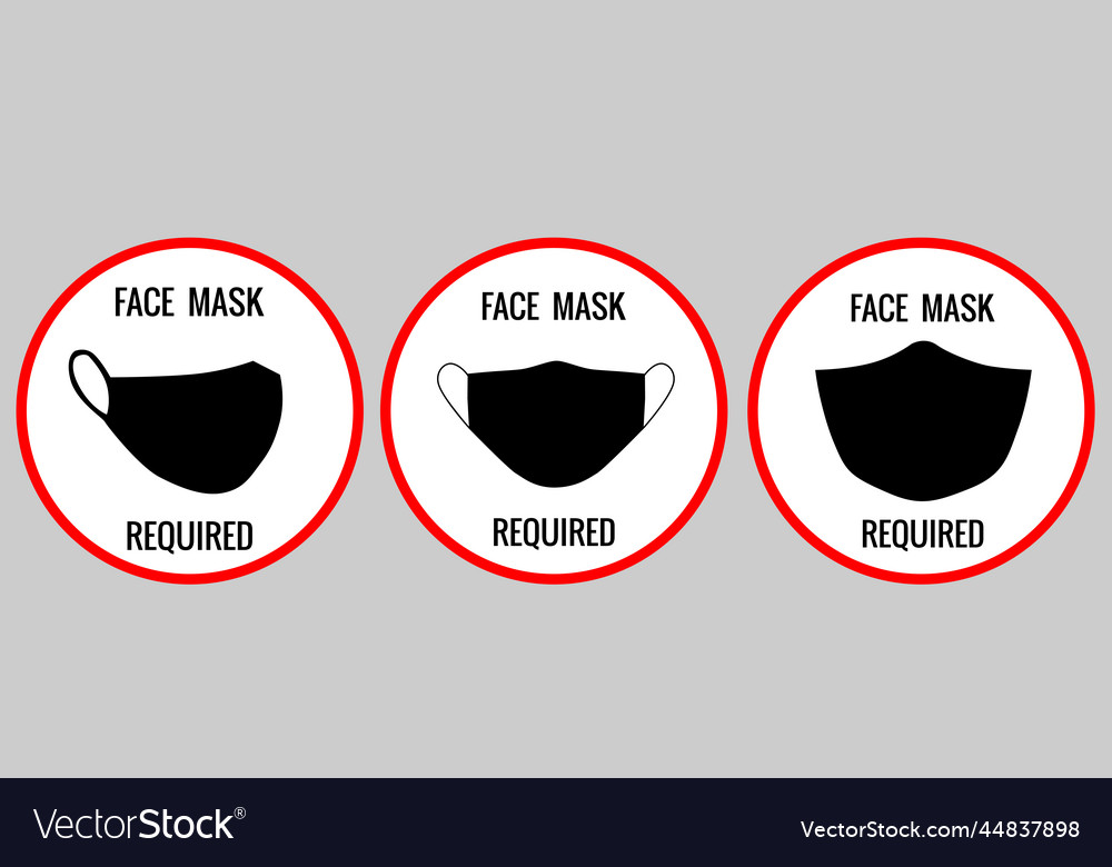 Signage face mask required Royalty Free Vector Image