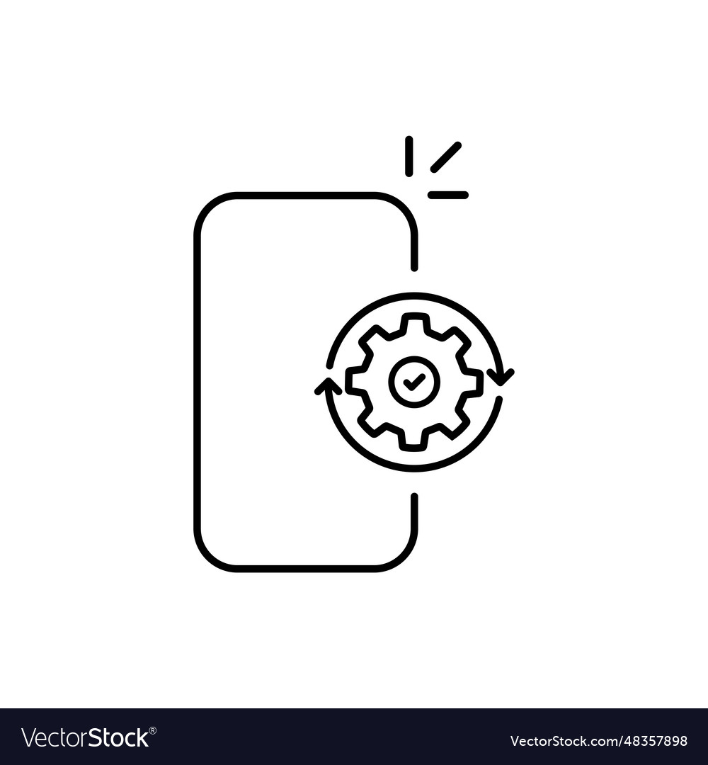 Software update with black thin line smartphone