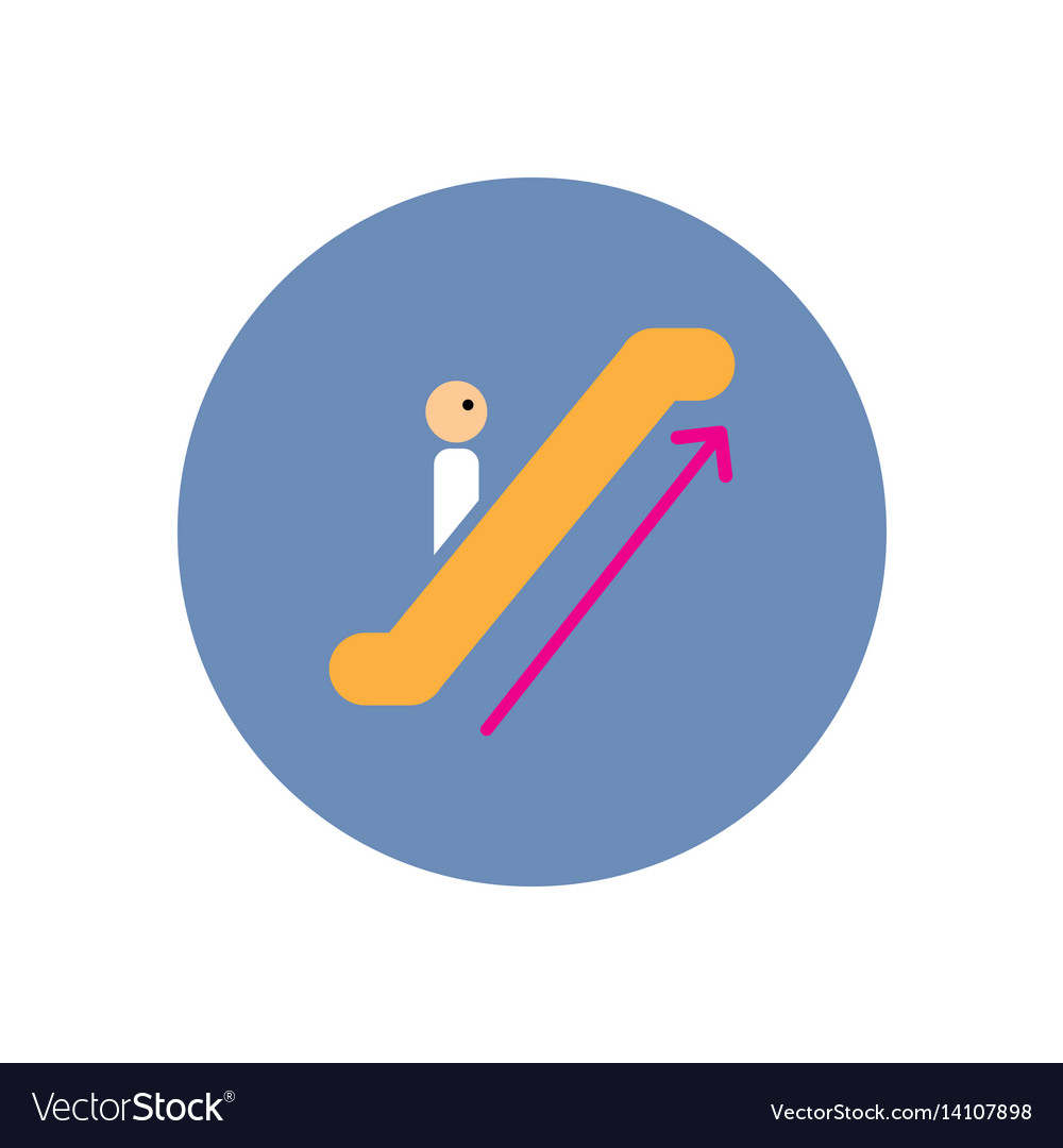 Stylish icon in color circle escalator up