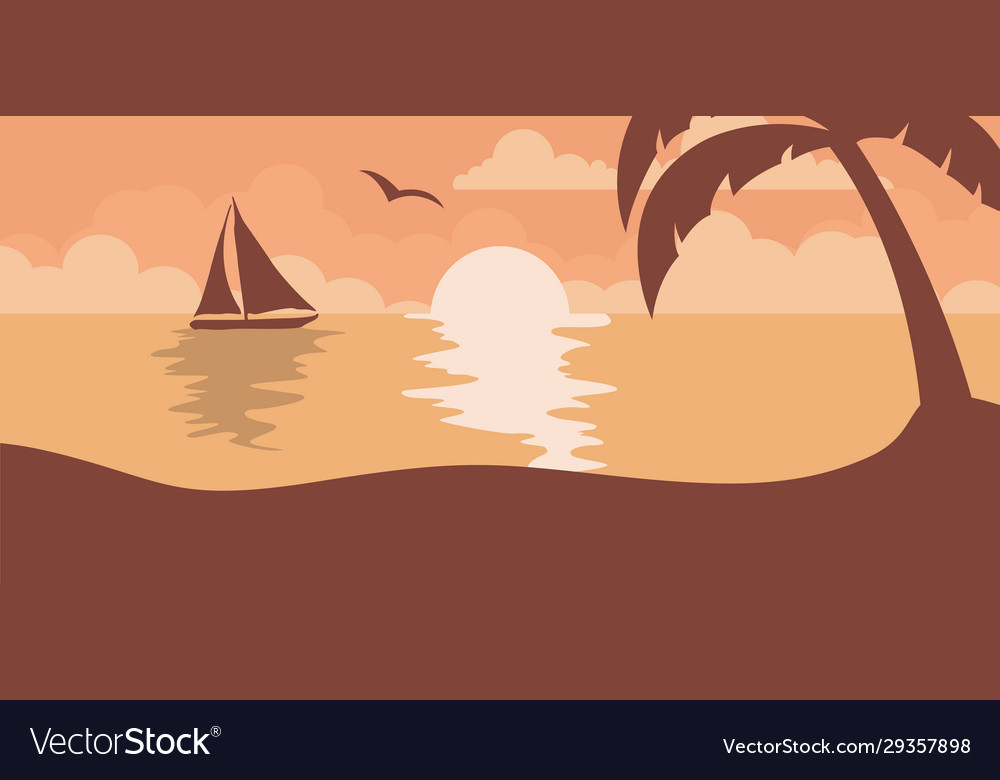 Sunset background on a summer at beach