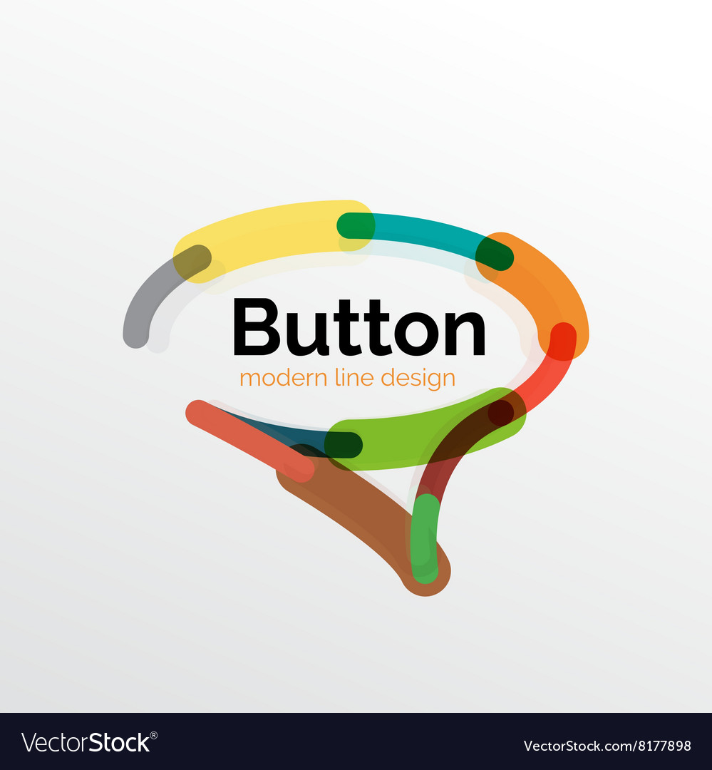 Thin line design geometric button flat