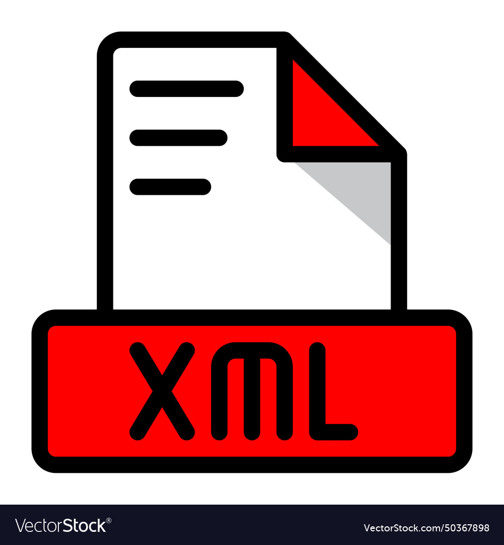 Xml file icon colorful style design document