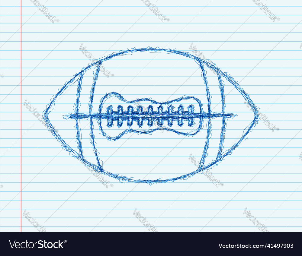American football and rugby sports sketch icon