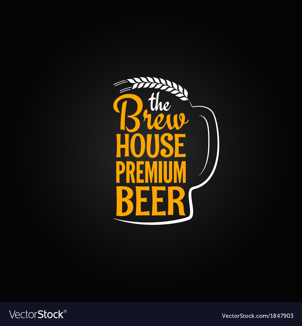Beer bottle glass house design menu background Vector Image