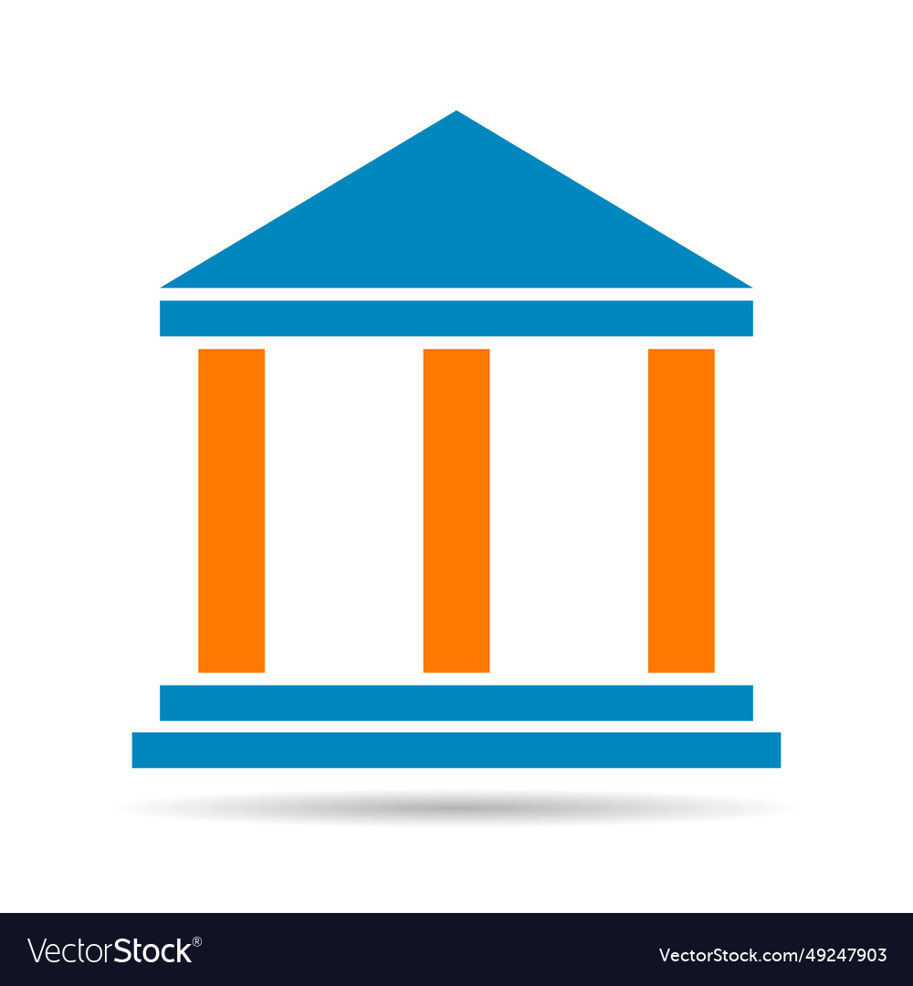 Building university architecture shadow icon vector image Building university architecture shadow icon