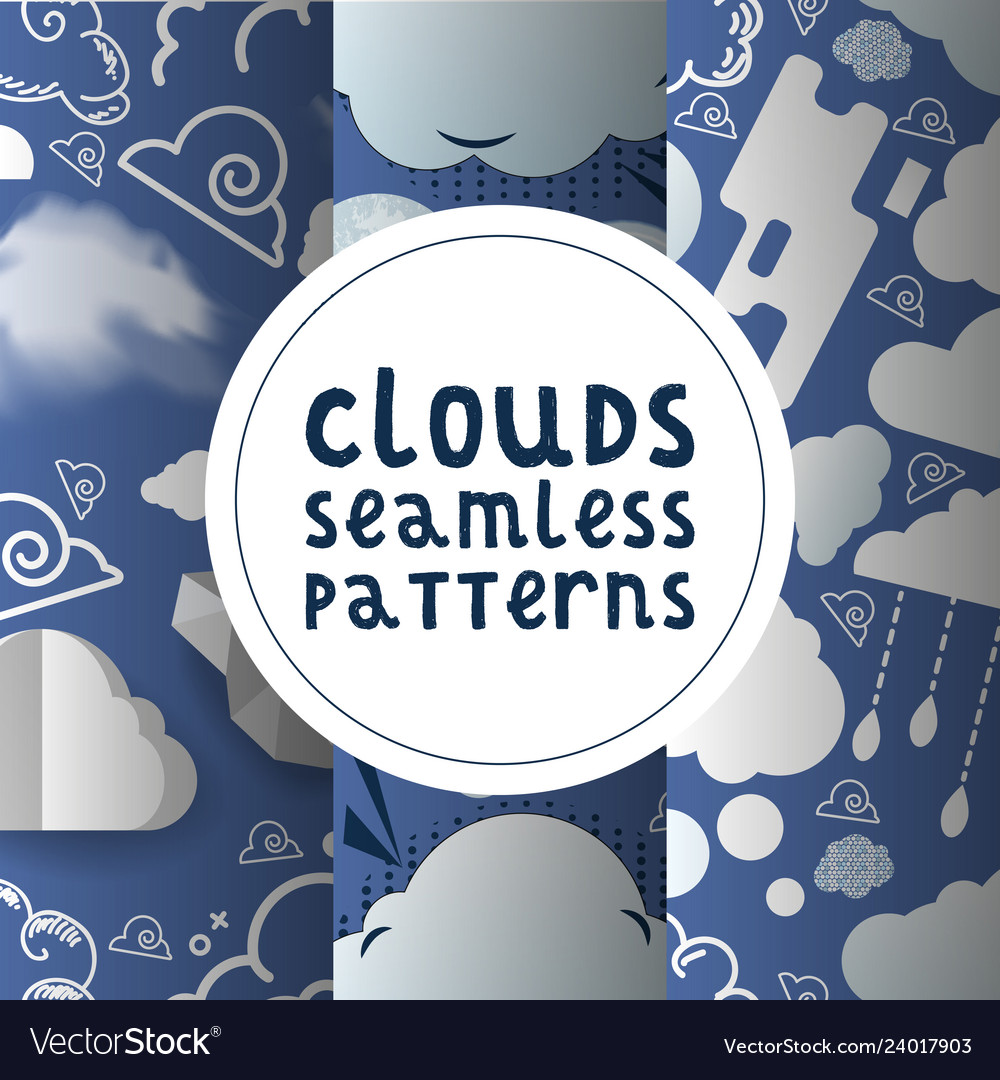 Clouds seamless pattern cloudy backdrop vector image Clouds seamless pattern cloudy backdrop