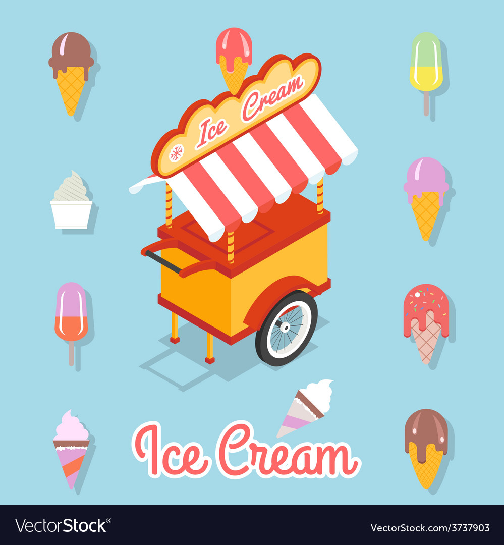 Flat ice cream Royalty Free Vector Image - VectorStock