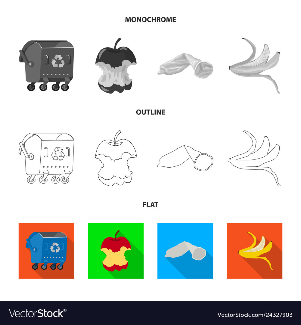 Isolated object of dump and sort sign collection vector image Isolated object of dump and sort sign collection