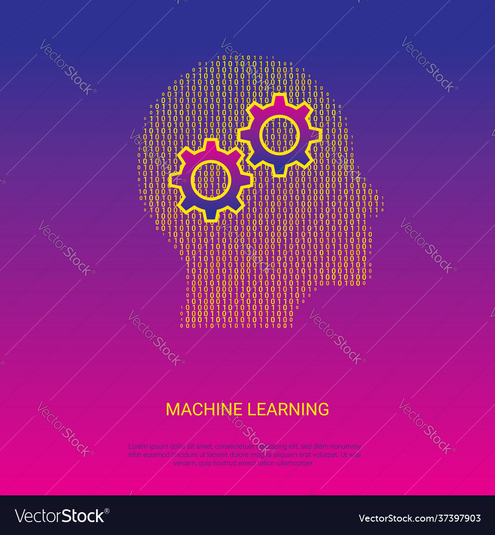 Machine learning modern artificial intelligence vector image Machine learning modern artificial intelligence