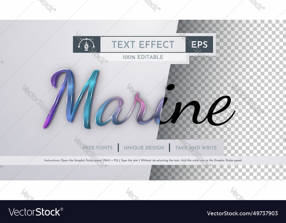 Marine - editable text effect font style