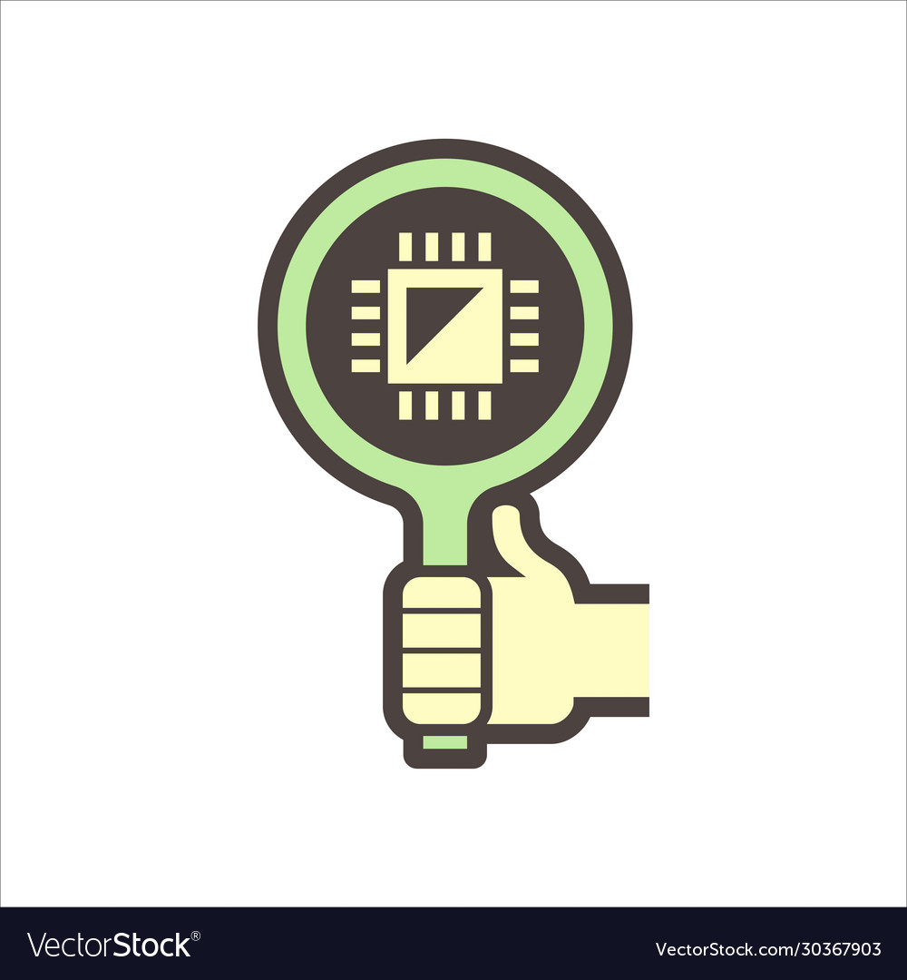 Microchip testing icon vector image Microchip testing icon