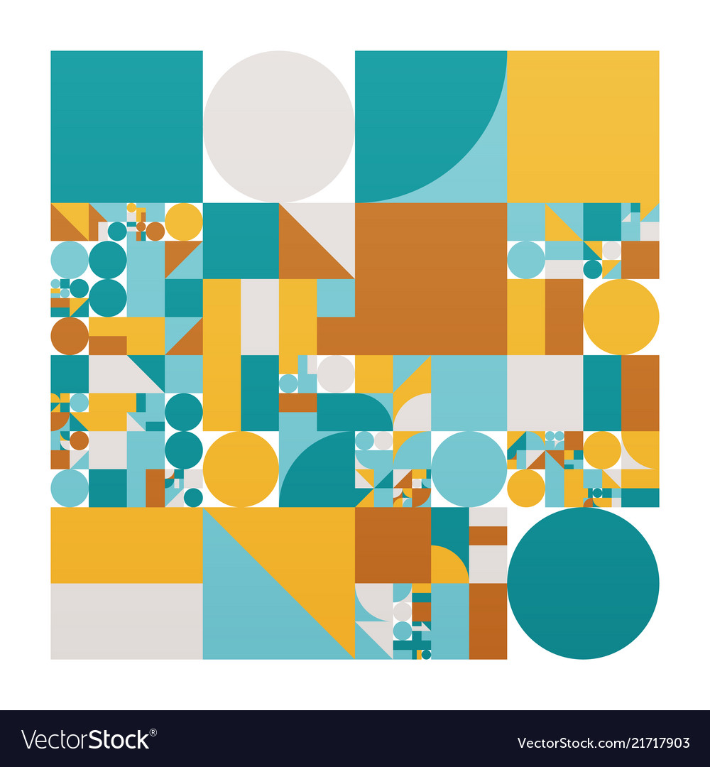 Minimalistic poster with simple shapes vector image Minimalistic poster with simple shapes