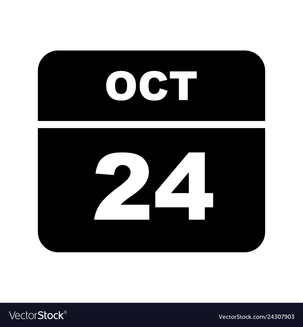 October 24th date on a single day calendar Vector Image