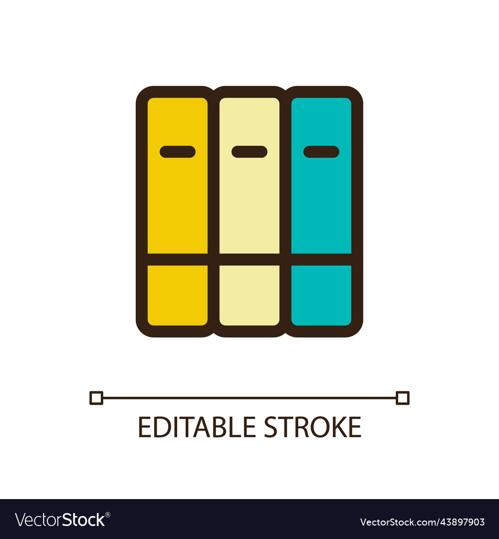Organize bookshelf pixel perfect rgb color ui icon Vector Image Organize bookshelf pixel perfect rgb color ui icon