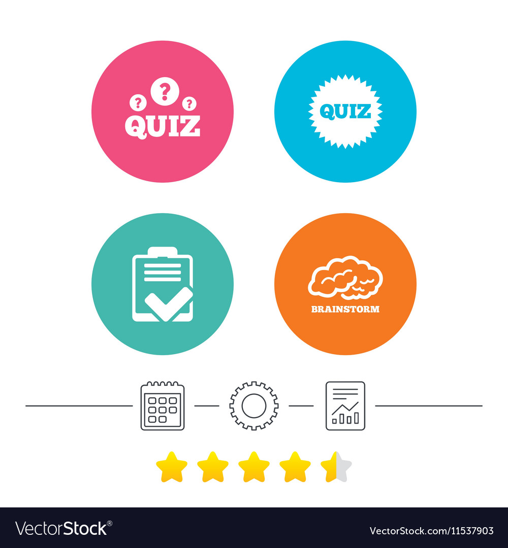 Quiz icons checklist and brainstorm symbols